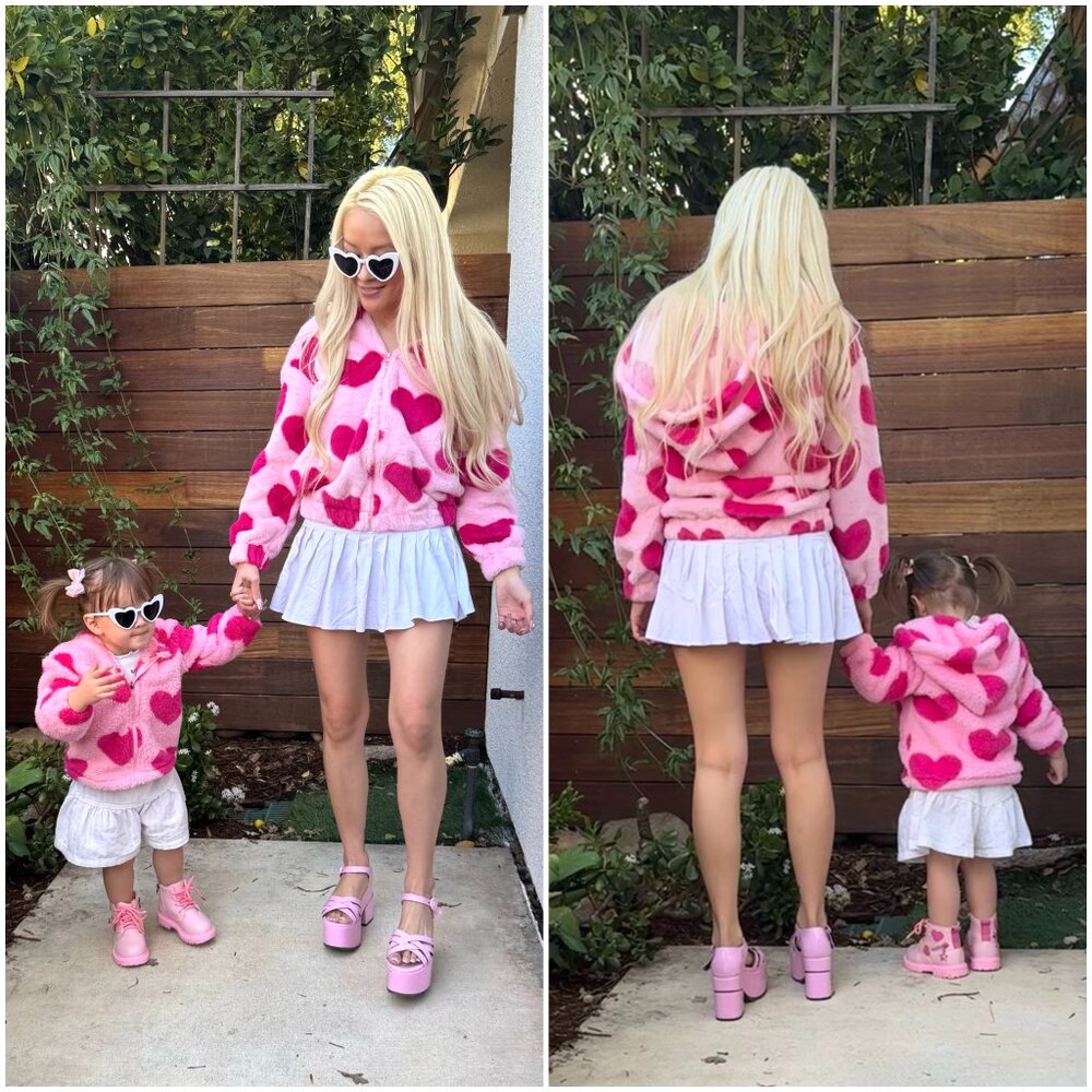 Mommy and Me Valentines Outfits | Kids Jacket Sweater | Mom And Daughter Outfits